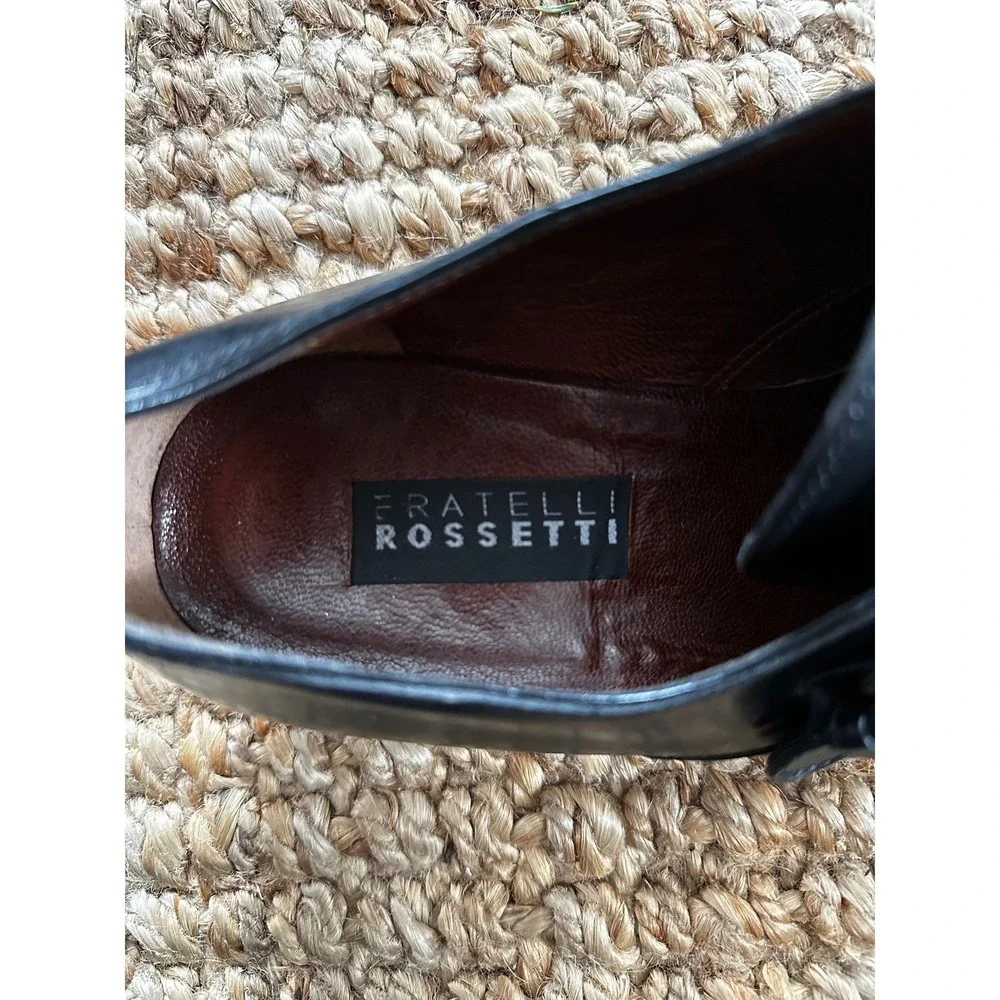 Fratelli‎ Rossetti Black Leather Double Monk Strap Shoes Men's Size 8
